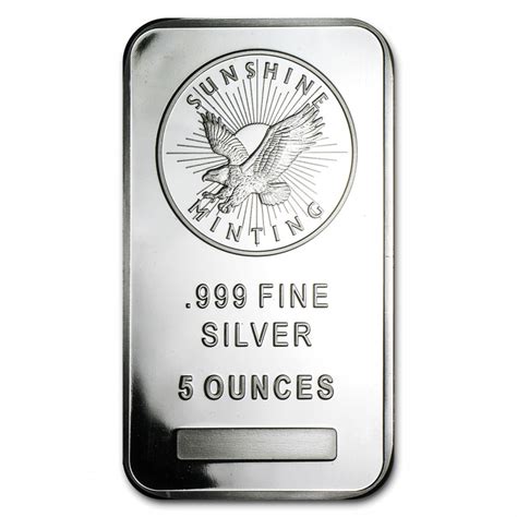 Silver Ingot Sunshine Mint 5 Oz Silverum Investiční Stříbro