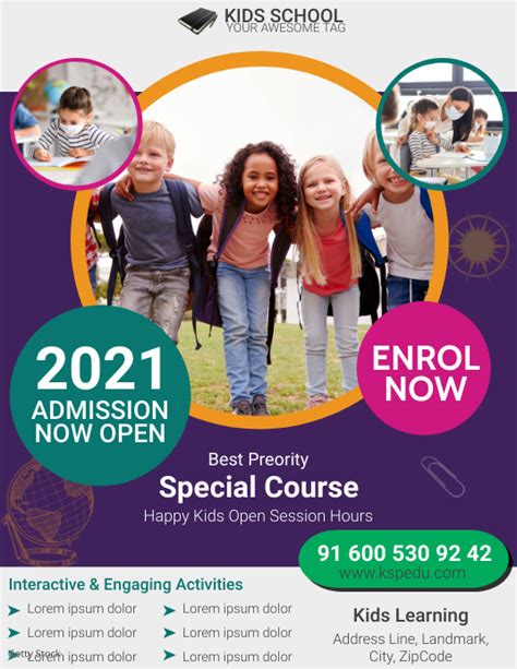 Kids School Admission Open Flyer Social Media Template Postermywall