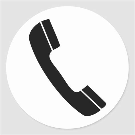 Black Telephone Icon Classic Round Sticker In 2021 Icon