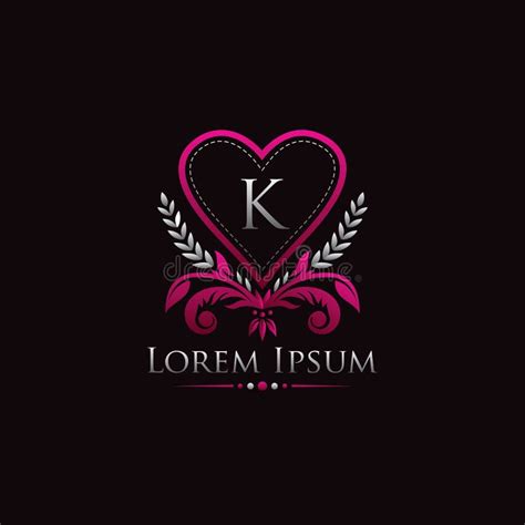 Feminine Love Heart K Letter Logo Stock Illustration Illustration Of