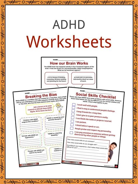 Adhd Facts Worksheets What It Is Causes Signs And Symptoms For Kids