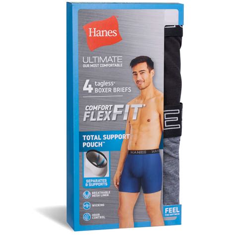 Hanes Mens Ultimate Comfort Flex Fit Total Support Pouch Boxer Brief