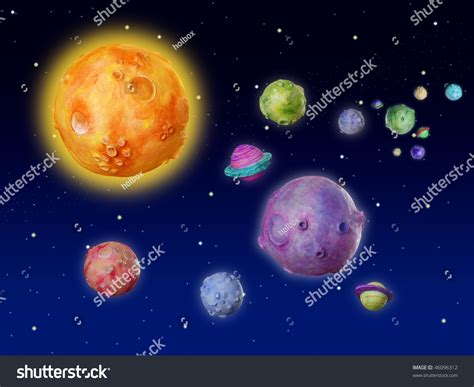 Space Planets Fantasy Handmade Colorful Universe Galaxy Photo
