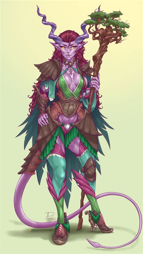 Tiefling Druid Character Commission By Plasmidhentai Hentai Foundry