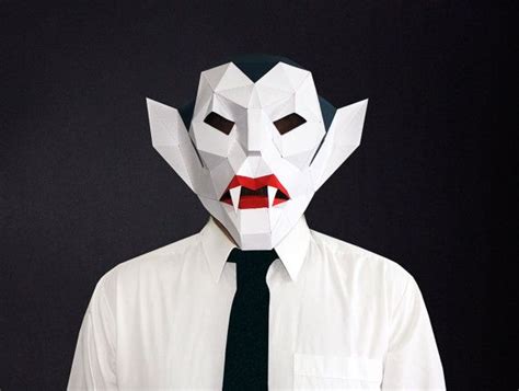 Diy Vampire Mask Dracula Mask 3d Paper Craft Template Etsy España