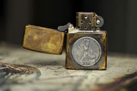 Exclusive Custom Zippo Lighter With Two Old 1925 Silver Coins Etsy
