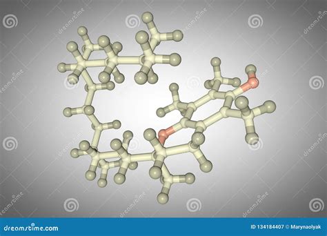 Molecular Model Of Vitamin E Alpha Tocopherol Scientific Background
