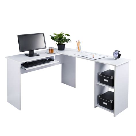 Our range of corner desks come in a large variety of sizes, colours and styles to suit your office needs. Fineboard L-Shaped Office Corner Desk 2 Side Shelves ...