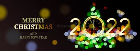 Merry Christmas And Happy New Year 2022 Shining Background With Gold