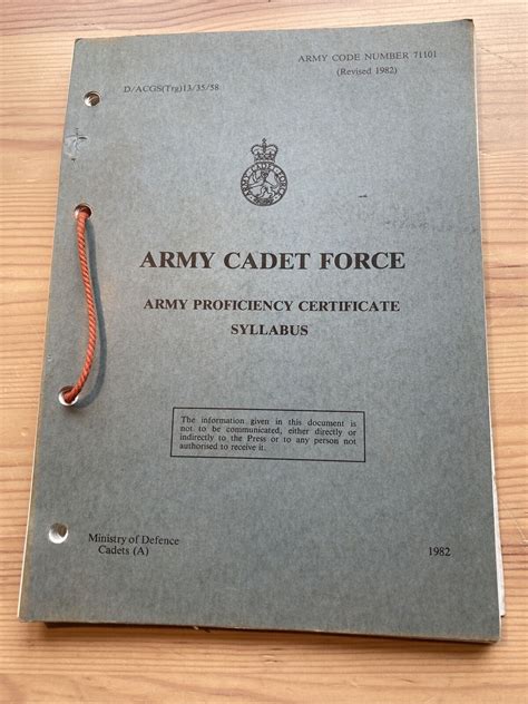1982 Army Cadet Force Army Proficiency Grelly Uk