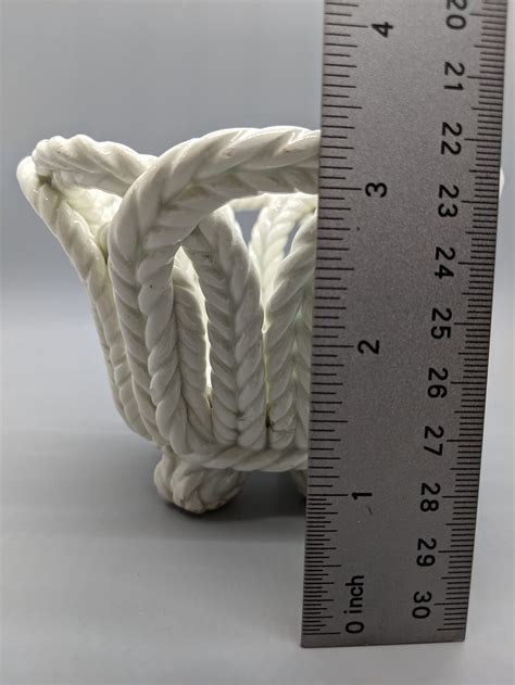 Vintage Ceramic Braided Rope Candle Holder Footed Candy Dish Etsy Uk