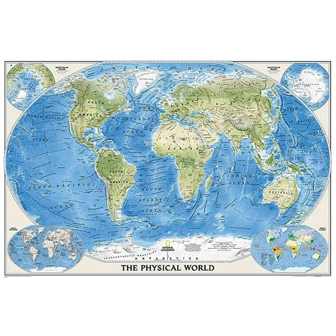 National Geographic World Physical Wall Map 45 75 X 30 5 Inches Other