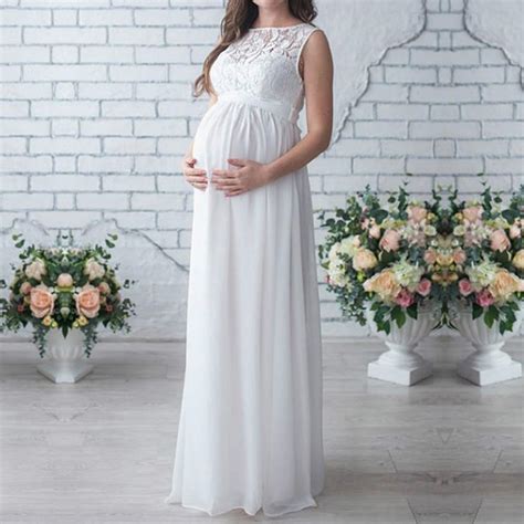 Buy Women Pregnant Lace Long Maxi Maternity Gown Photography Props