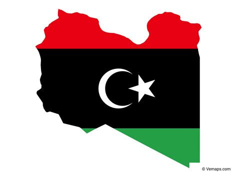 Flag Map Of Libya Free Vector Maps