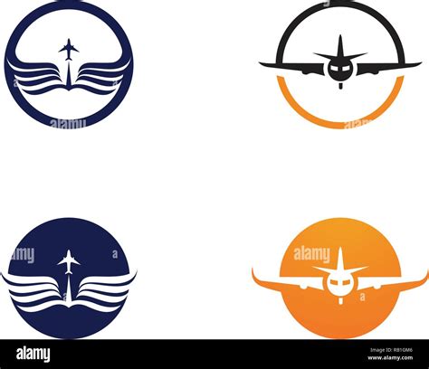 Airplane Fly Logo And Symbols Vector Template App Stock Vector Image