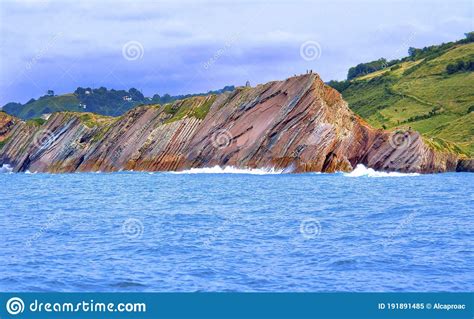 Steeply Tilted Layers Of Flysch Basque Coast Unesco Global Geopark