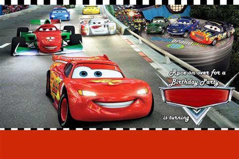 moms kiddie party link disney cars party invitation