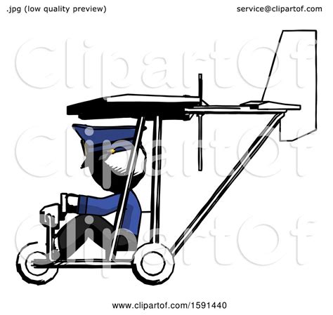 Ink Police Man In Ultralight Aircraft Side View By Leo Blanchette 1591440