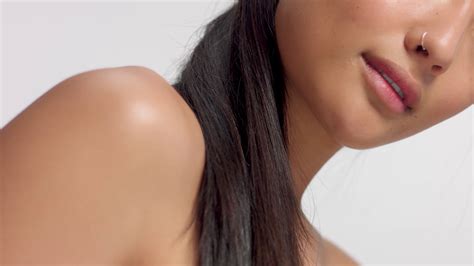 Mixed Race Asian Model In Studio Beauty Shoot Super Oom Closeup