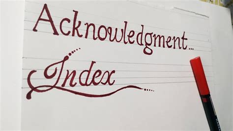 Calligraphy Acknowledgement In Different Fonts