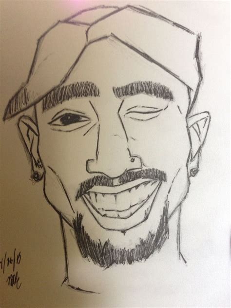 Drawing Of Tupac Easy