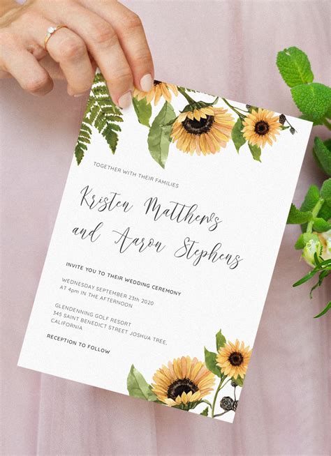 Download Printable Sunflower Rustic Wedding Invitation Pdf