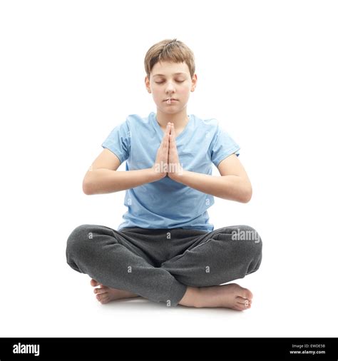 Young Boy Doing Yoga Stock Photo Alamy