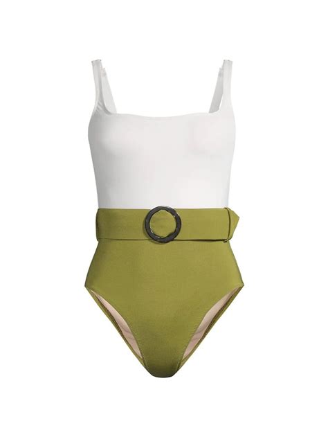 Evarae Cassandra Colorblock Belted One Piece Swimsuit In 2022 One