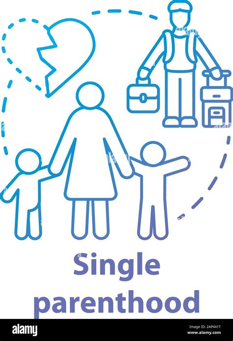 Single Parenthood Concept Icon Marital Disputes And Divorce Idea Thin