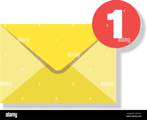 New Mail Or New Message Icon With Yellow Envelope Vector Illustration
