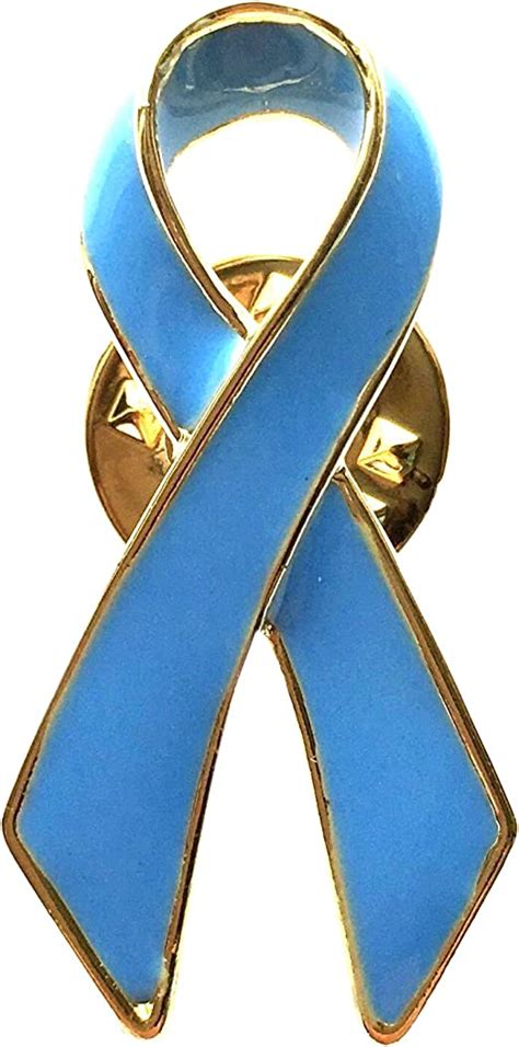 New Light Blue Ribbon Awareness Brooch Lapel Pin Prostate Cancer Mens