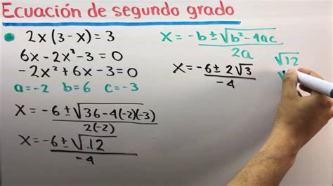 Ecuación De Segundo Grado Por Fórmula General Álgebra Youtube