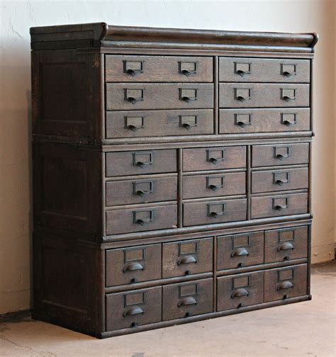 The doors and drawers are stainless steel and casing is powder coated steel. Antique Wooden 23 Drawer Storage Cabinet 2 | Rustic ...