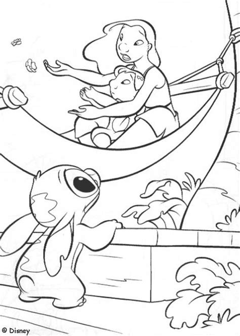 Lilo And Stitch In The Hammock Coloring Pages