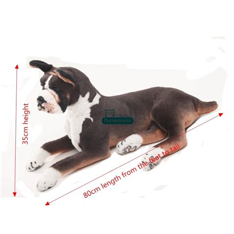 Dorimytrader Pop Realistic Animal Boxer Dog Plush Toy Big Stuffed