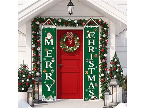 Christmas Door Banner Merry Christmas Welcome Christmas Porch Etsy