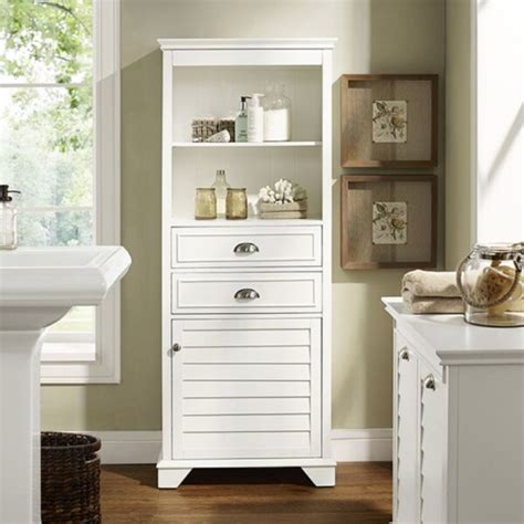 Crosley Furniture Lydia 60 Inch Tall Bathroom Cabinet White For Sale