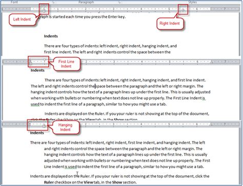 Microsoft Word Indents Tabs And Rulers