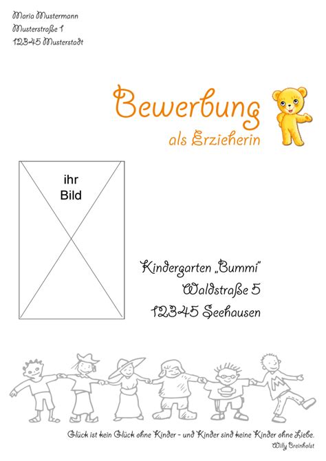 Das liebevoll gestaltete design richtet sich vor allem an erzieher und erzieherinnen, die ihre leidenschaft zum beruf auch in der bewerbung zum ausdruck bringen wollen. Wir gestalten ihre Zukunft! Gestaltete Deckblätter für die ...