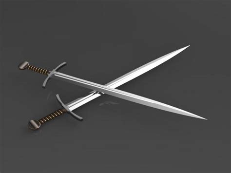 Shield And Sword Templar Style Free 3d Model 3ds Obj Dae Max