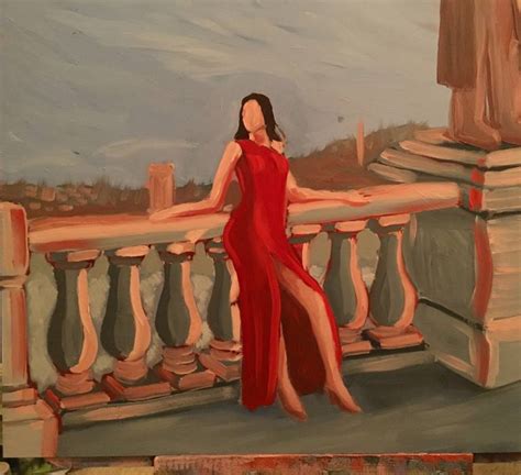 Lady In Red Dress Painting By Bojan Stojkoski Saatchi Art