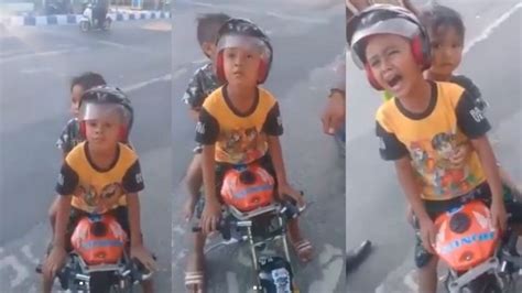 Viral Dua Bocah Cilik Ini Ditilang Polisi Netizen Nangis