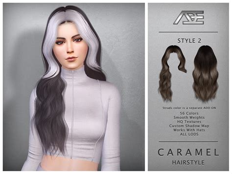 The Sims Resource Caramel Style 2 Hairstyle