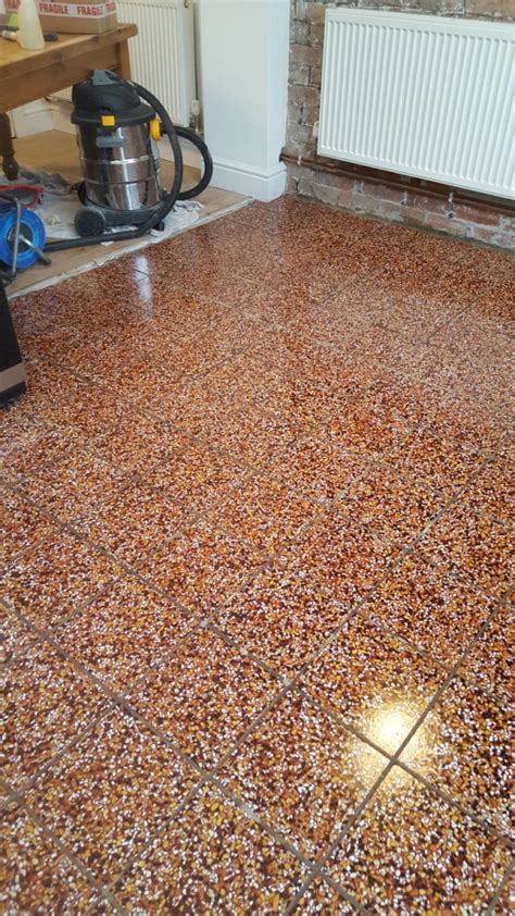 Restoring Old Terrazzo Kitchen Tiles In Cheshire Stone Cleaning And