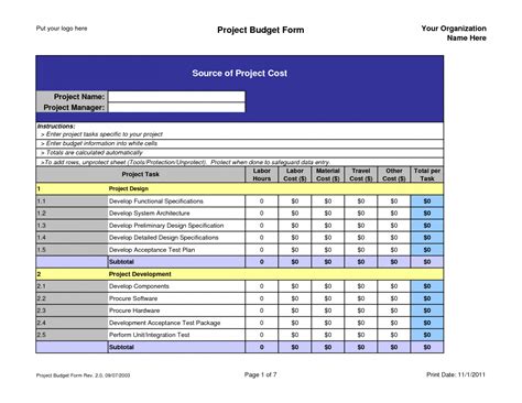 Example Of A Project Budget Spreadsheet Spreadsheet Downloa Example Of