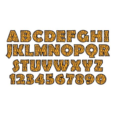 TIGER ALPHABET SVG Files Tiger Alphabet Clipart Tiger Font Inspire