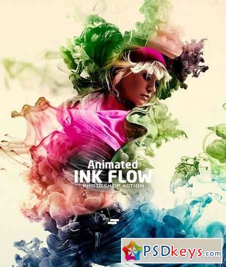  Animated Ink Flow Photoshop Action 21960670 Free Download