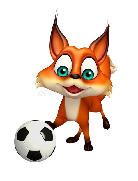 Fox Cartoon Character With Football Stock Illustration