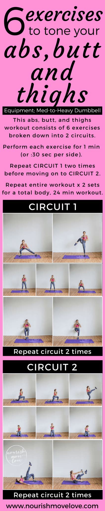 6 Exercises To Tone Your Abs Butt And Thighs Nourish Move Love