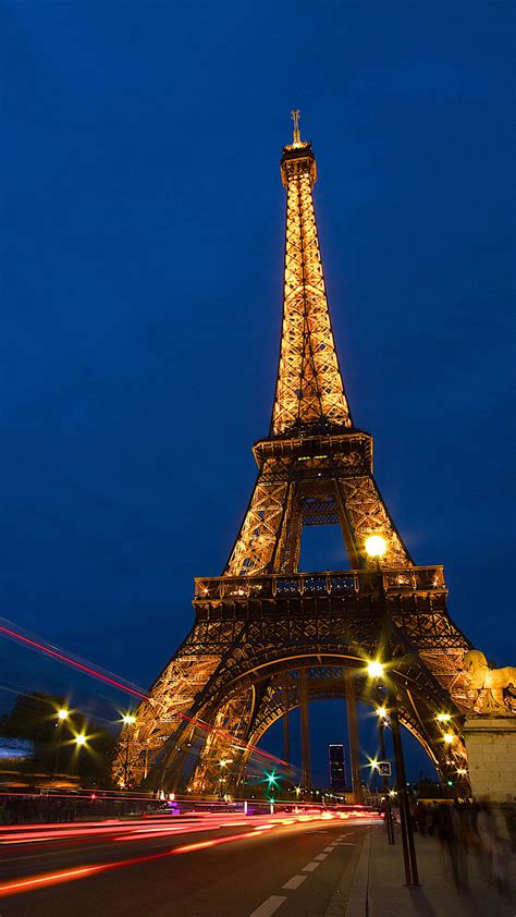 Eiffel Tower Lock Screen Night Android Wallpaper Free Download